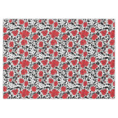 Hübsches Blumenmuster in Rot, Schwarz und Weiß Tischdecke (Vorderseite (Horizontal))