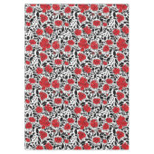 Hübsches Blumenmuster in Rot, Schwarz und Weiß Tischdecke (Vorderseite)