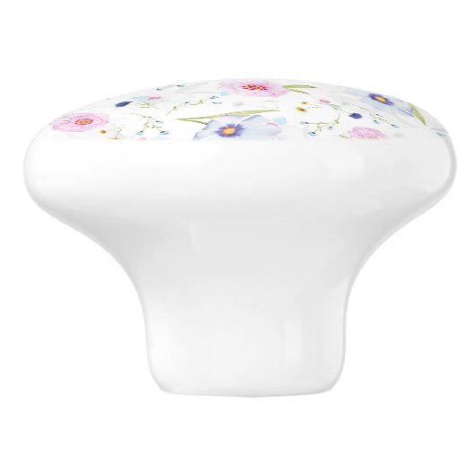 Hübsches Blumenmuster Keramikknauf (Seitenansicht)