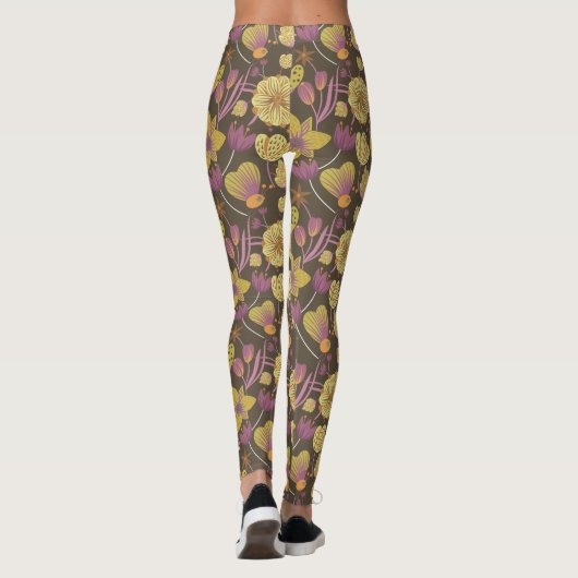 Hübsches Blumenmuster Leggings (Rückseite)