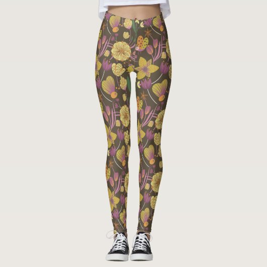 Hübsches Blumenmuster Leggings (Vorderseite)