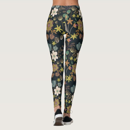 Hübsches Blumenmuster Leggings (Rückseite)