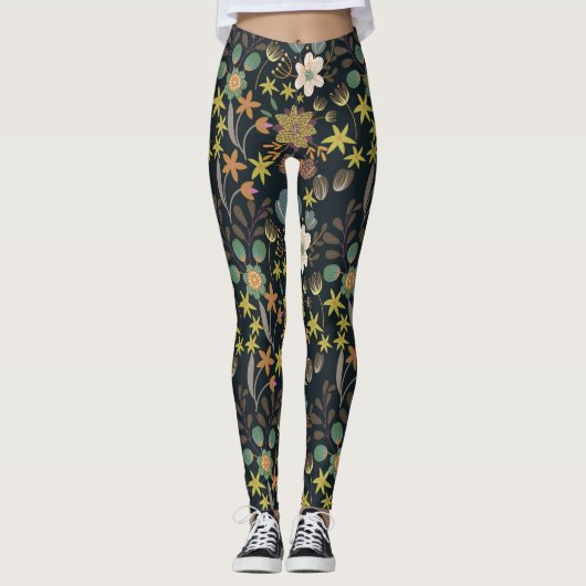 Hübsches Blumenmuster Leggings (Vorderseite)