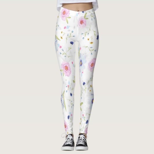 Hübsches Blumenmuster Leggings (Vorderseite)