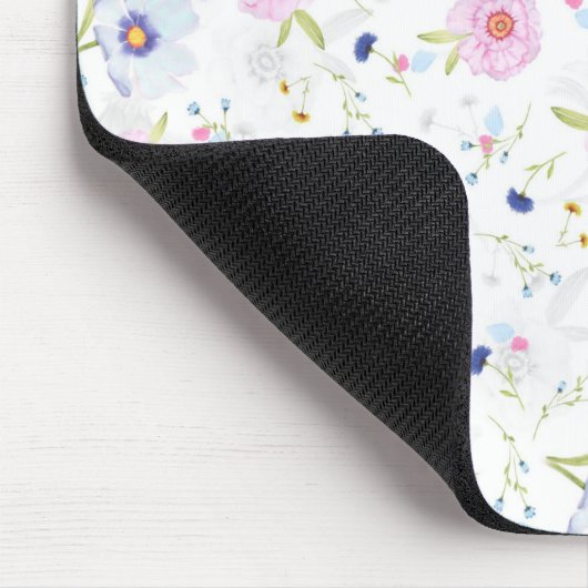 Hübsches Blumenmuster Mousepad (Ecke)