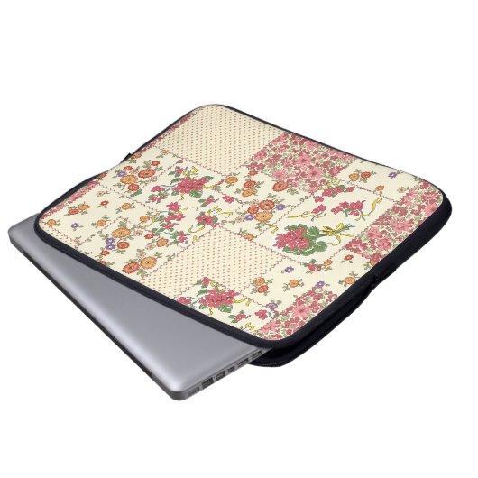 Hübsches Blumenmuster - Nahtloses Design Laptopschutzhülle (Vorne Knopf)