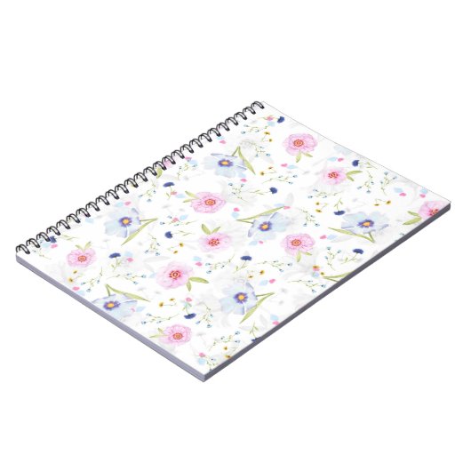 Hübsches Blumenmuster Notizblock (Linke Seite)