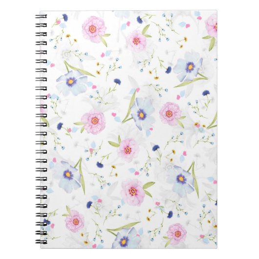 Hübsches Blumenmuster Notizblock (Vorderseite)