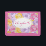 Hübsches Blumenmuster Personalisiertes Portemonnai Tri-fold Geldbeutel<br><div class="desc">Hübsches Blumenmuster Personalisiertes Portemonnaie</div>