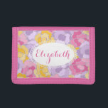 Hübsches Blumenmuster Personalisiertes Portemonnai Tri-fold Geldbeutel<br><div class="desc">Hübsches Blumenmuster Personalisiertes Portemonnaie</div>