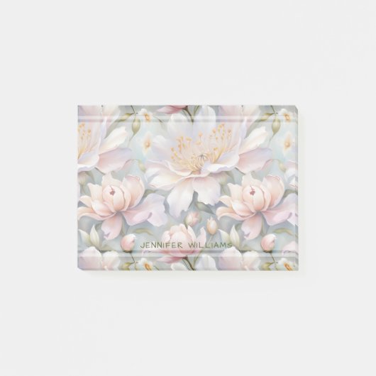Hübsches Blumenmuster Pfingstrosen Floral Post-it Klebezettel (Vorderseite)