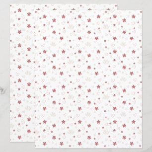 Hübsches Blumenmuster-Schabblonenpapier mit Liebe