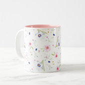 Hübsches Blumenmuster Zweifarbige Tasse (Vorderseite Links)
