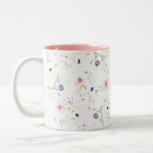 Hübsches Blumenmuster Zweifarbige Tasse (Links)