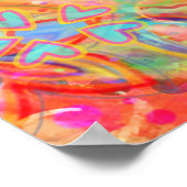 Hübsches Blumenorange Aqua Individuelle Name Zitat Poster (Ecke)