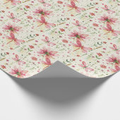 Hübsches Blumenrosa Dragonfly-Geschenkpapier Geschenkpapier (Ecke)