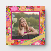 Hübsches Blumenrosa-Foto - Kundenspezifische Liebe Fotoplatte (Vorderseite)