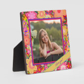 Hübsches Blumenrosa-Foto - Kundenspezifische Liebe Fotoplatte (Vorderseite)