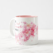 Hübsches Blumenrosa Wasserfarbe Bester 2. Cousin j Zweifarbige Tasse (Vorderseite Links)