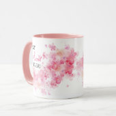 Hübsches Blumenrosa Wasserfarben Tasse (Vorderseite Links)