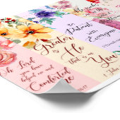 Hübsches Blumenthema Christliche Lesezeichen Poste Poster (Ecke)