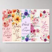 Hübsches Blumenthema Christliche Lesezeichen Poste Poster (Vorne)