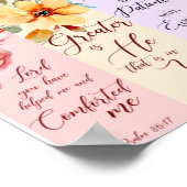 Hübsches Blumenthema Christliche Lesezeichen Poste Poster (Ecke)