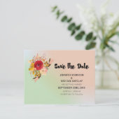 Hübsches Blumenwasser Bouquet Save the Date Ankündigungspostkarte (Stehend Vorderseite)