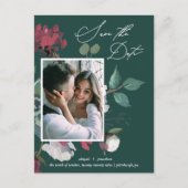 Hübsches Blumenwasser, dunkelgrün Save the Date Einladungspostkarte (Vorderseite)