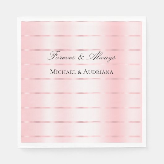 Hübsches Blush Pink Ribbon Wedding Brautparty Serviette (Vorderseite)