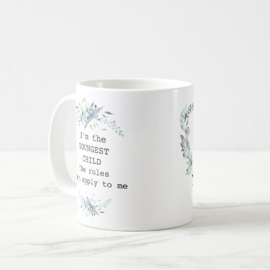 Hübsches Blütenkind personalisiert Kaffeetasse (Vorderseite Links)