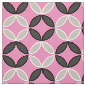 Hübsches Blütenmuster in Rosa, Schwarz und Weiß Stoff (Muster)