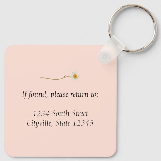 Hübsches bohemisches Blumenmonogramm oder Name Schlüsselanhänger (Rückseite)