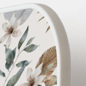 Hübsches Boho Gold Tropical Floral und Name Pickleball Schläger (Linke Seite)