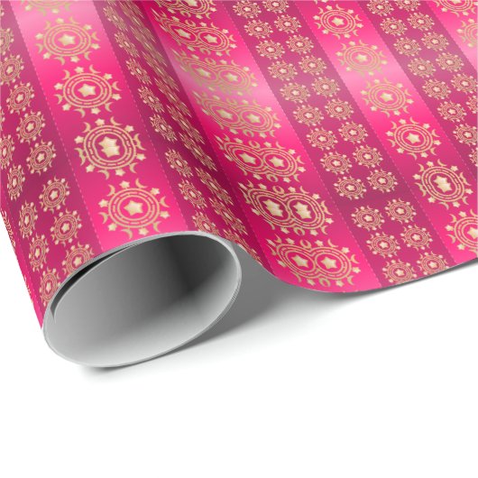 Hübsches Boho Pink-Muster Geschenkpapier (Rolleneckpunkt)