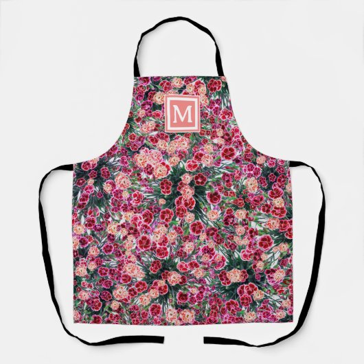 Hübsches bohrotes Rosa Pfirsichpfirsichrogramm Sch Schürze (Vorderseite)