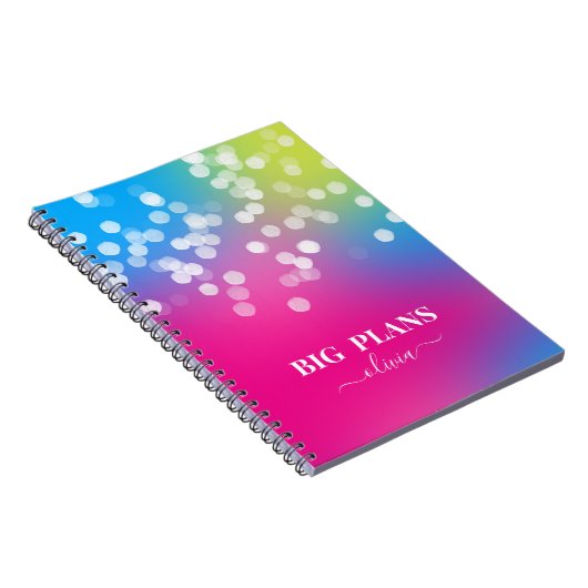 Hübsches Bokeh-farbiges Gradient-Notebook Notizblock (Rechte Seite)