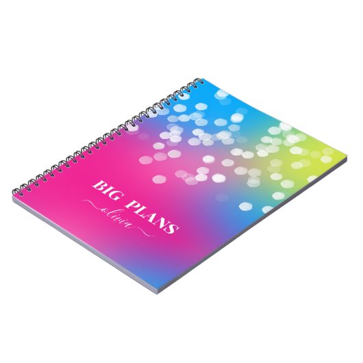 Hübsches Bokeh-farbiges Gradient-Notebook Notizblock (Linke Seite)