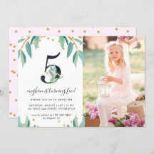 Hübsches botanisches 5. Geburtstagsparty-Foto