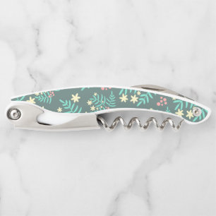 Hübsches botanisches Blätter- und Beeren-Blau-Must Kellnermesser