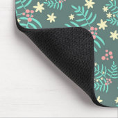 Hübsches botanisches Blätter- und Beeren-Blau-Must Mousepad (Ecke)