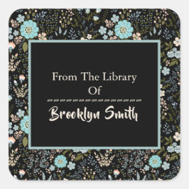 Hübsches botanisches Buchzeichen mit mehreren Blum Quadratischer Aufkleber