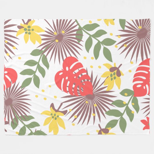 Hübsches botanisches Farbmuster Blumengrün Fleecedecke (Vorderseite (Horizontal))