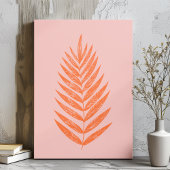 Hübsches botanisches Fern Palm Leaf Pastel Pink Or Leinwanddruck