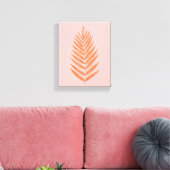 Hübsches botanisches Fern Palm Leaf Pastel Pink Or Leinwanddruck (Insitu (Wohnzimmer))