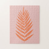 Hübsches botanisches Fern Palm Leaf Pastel Pink Or Puzzle (Vertikal)