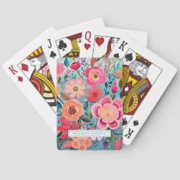 Hübsches botanisches, girly, florales Muster Spielkarten