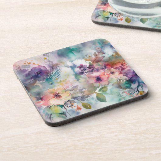 Hübsches botanisches Muster Getränkeuntersetzer (Linke Seite)