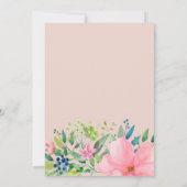 Hübsches botanisches Rosa-Brautparty Einladung (Rückseite)