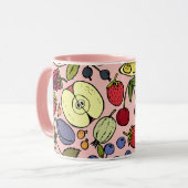 Hübsches botanisches und fruchtiges Muster Tasse (Vorderseite Links)